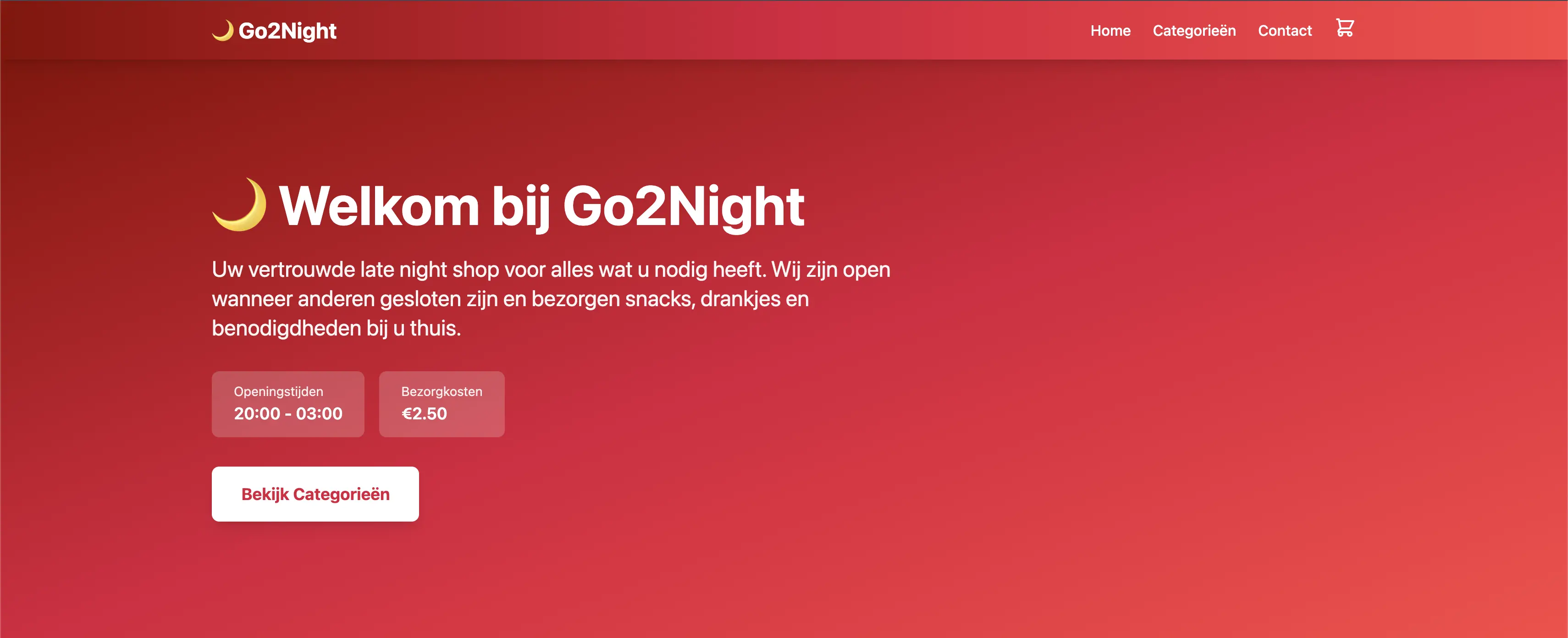 Screenshot van Go2night project